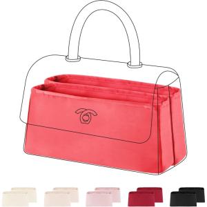 imageDGAZ Silky Purse Organizer Insert for Chanel Coco Handle MiniSML Bags Luxury Handbag ampamp Tote Organizer Simplicity bag organizer BlackSRose lipstick