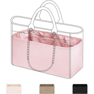 imageDGAZ Silky Purse Organizer Insert for Chanel Deauville Canvas BagsLuxury Handbag ampamp Tote OrganizerSimplicity bag organizer S2 trenchSPink