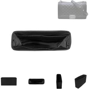 imageDGAZ Silky Purse Organizer Insert for Chanel Leboy Bags Luxury Handbag ampamp Tote Organizer Simplicity bag organizer FuchsiaMedium 25Black