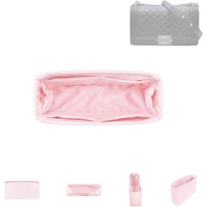 imageDGAZ Silky Purse Organizer Insert for Chanel Leboy Bags Luxury Handbag ampamp Tote Organizer Simplicity bag organizer FuchsiaMedium 25Pink
