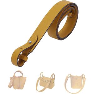 imageDGAZ TC leather shoulder strap for Hermes PicotinLindyEvelyne replaceable crossbody bags strap handmadeJaune Ambersilver Studs