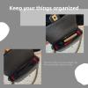 imageDGAZ Purse Organizer Insert For Chanel Mini Square 17 BagsSilk Bag OrganizerLuxury Handbag ampamp Tote ShaperRose lipstickMini Square 17Black