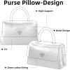 imageDGAZ Purse Pillow Insert for Chanel Coco Handle Bags Silky Pillow Shaper for Luxury HandbagsKonjac PurpleMiniWhite