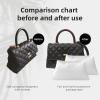 imageDGAZ Purse Pillow Insert for Chanel Coco Handle Bags Silky Pillow Shaper for Luxury HandbagsKonjac PurpleMiniWhite