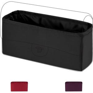 imageDGAZ Purse Organizer Insert For Chanel Mini Square 17 BagsSilk Bag OrganizerLuxury Handbag ampamp Tote ShaperRose lipstickMini Square 17Black