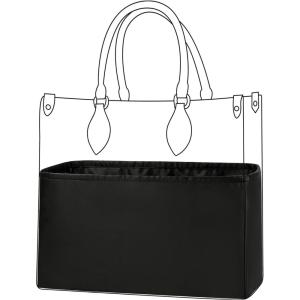 imageDGAZ Silk Handbag Organizer Insert Fits LV ONTHEGO bagsSilky Smooth Bag OrganizerLuxury Handbag ampamp Tote ShaperBlackBBBlack