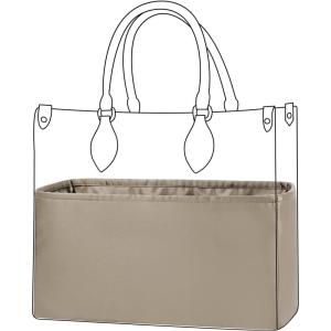 imageDGAZ Silk Handbag Organizer Insert Fits LV ONTHEGO bagsSilky Smooth Bag OrganizerLuxury Handbag ampamp Tote ShaperBlackBBGris tourterelle