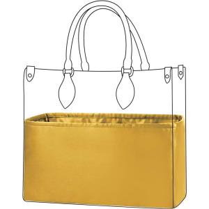 imageDGAZ Silk Handbag Organizer Insert Fits LV ONTHEGO bagsSilky Smooth Bag OrganizerLuxury Handbag ampamp Tote ShaperBlackBBJaune amber