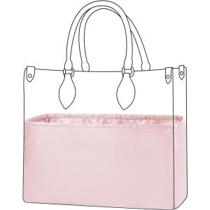 imageDGAZ Silk Handbag Organizer Insert Fits LV ONTHEGO bagsSilky Smooth Bag OrganizerLuxury Handbag ampamp Tote ShaperBlackBBPink