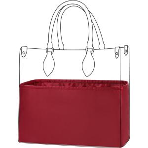 imageDGAZ Silk Handbag Organizer Insert Fits LV ONTHEGO bagsSilky Smooth Bag OrganizerLuxury Handbag ampamp Tote ShaperBlackBBRouge moyen