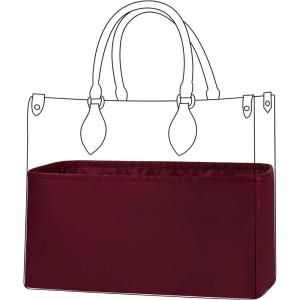 imageDGAZ Silk Handbag Organizer Insert Fits LV ONTHEGO bagsSilky Smooth Bag OrganizerLuxury Handbag ampamp Tote ShaperBlackBBWine red