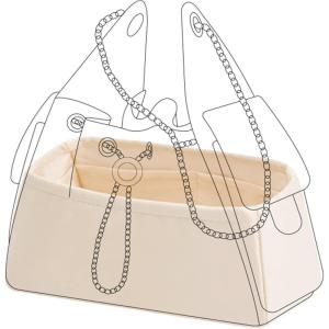 imageDGAZ Silk Purse Organizer Insert Fits Chanel 25 HandbagsSilky Smooth Bag OrganizerLuxury Handbag ampamp Tote ShaperBlackSmallCraie