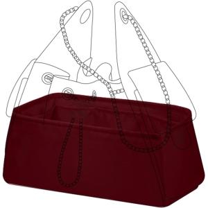 imageDGAZ Silk Purse Organizer Insert Fits Chanel 25 HandbagsSilky Smooth Bag OrganizerLuxury Handbag ampamp Tote ShaperBlackSmallCustom