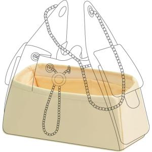 imageDGAZ Silk Purse Organizer Insert Fits Chanel 25 HandbagsSilky Smooth Bag OrganizerLuxury Handbag ampamp Tote ShaperBlackSmallJaune poussin