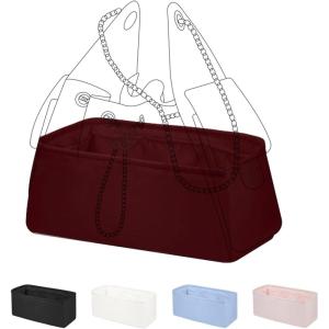 imageDGAZ Silk Purse Organizer Insert Fits Chanel 25 HandbagsSilky Smooth Bag OrganizerLuxury Handbag ampamp Tote ShaperBlackSmallRouge H