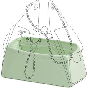 imageDGAZ Silk Purse Organizer Insert Fits Chanel 25 HandbagsSilky Smooth Bag OrganizerLuxury Handbag ampamp Tote ShaperBlackSmallVert deau