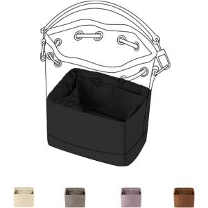 imageDGAZ Silk Purse Organizer Insert Fits LV Nano Noe bagsSilky Smooth Bag OrganizerLuxury Handbag ampamp Tote ShaperBlackNoe ExtraLargeBlack