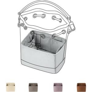 imageDGAZ Silk Purse Organizer Insert Fits LV Nano Noe bagsSilky Smooth Bag OrganizerLuxury Handbag ampamp Tote ShaperBlackNoe ExtraLargePearl gray