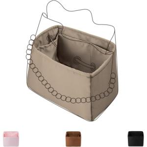 imageDGAZ Silk Purse Organizer Insert For LV Bella BagsSilky Smooth Bag OrganizerLuxury Handbag ampamp Tote ShaperBlackGris tourterelle