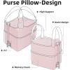imageDGAZ Purse Pillow Insert for Hermes Cargo Picotin 18 bags Memory Foam Silky Pillow Shaper for Luxury HandbagsEtoupe GreyPink