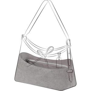 imageDGAZ Lightweight Purse Organizer Insert for CarryAll Cargo Vibe PMVibe MM Bagssilk and DupontPaper handbag inner for Luxury BagVibe MMBlackGris Mouette