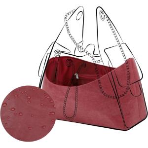 imageDGAZ Lightweight Purse Organizer Insert for Chanel 25 Handbagssilk and DupontPaper handbag inner for Luxury BagBlackSmallWine