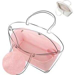 imageDGAZ Lightweight Purse Organizer Insert for GYARDAnjouArtoisSaintLouis Bagssilk and DupontPaper handbag inner for Luxury BagBlackArtoisPMPink