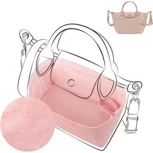 imageDGAZ Lightweight Purse Organizer Insert for LongchampLE PLIAGE Xtra Bagsilk and DupontPaper handbag inner for Luxury BagBlackLe Pliage Xtra XSPink