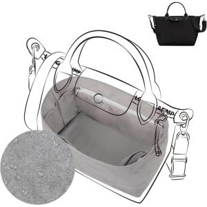 imageDGAZ Lightweight Purse Organizer Insert for LongchampLe Pliage Energy Series Bagsilk and DupontPaper handbag inner for Luxury BagBlackLe Pliage Energy XSGris Mouette
