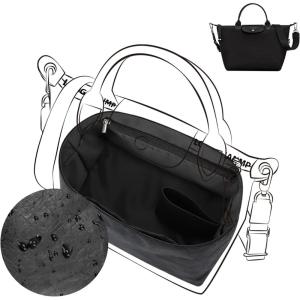 imageDGAZ Lightweight Purse Organizer Insert for LongchampLe Pliage Energy Series Bagsilk and DupontPaper handbag inner for Luxury BagBlackLe Pliage Energy XSBlack