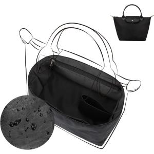 imageDGAZ Lightweight Purse Organizer Insert for LongchampLe Pliage Original Series Bagsilk and DupontPaper handbag inner for Luxury BagBlackLE PLIAGE SHandle height about 9 cmBlack