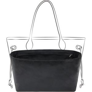 imageDGAZ Lightweight Purse Organizer Insert for Neverfull Bagssilk and DupontPaper handbag inner for Luxury BagPMBlackBlack