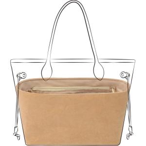 imageDGAZ Lightweight Purse Organizer Insert for Neverfull Bagssilk and DupontPaper handbag inner for Luxury BagPMBlackChai