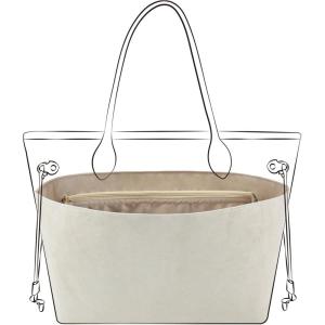 imageDGAZ Lightweight Purse Organizer Insert for Neverfull Bagssilk and DupontPaper handbag inner for Luxury BagPMBlackGris Tourterelle