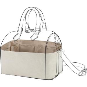 imageDGAZ Lightweight Purse Organizer Insert for Speedy Bagsilk and DupontPaper handbag inner for Luxury BagsNano 16BlackGris Tourterelle